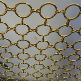 Longlife Golden Metal Coil Drapery Decorative Metal Mesh Screen Stainless Steel